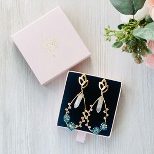 Quartz earrings-flower earrings-Pink Rose Gold Quartz Drop Earrings